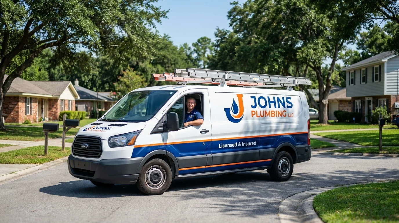 Johns Plumbing LLC service van in Lakeview, OH